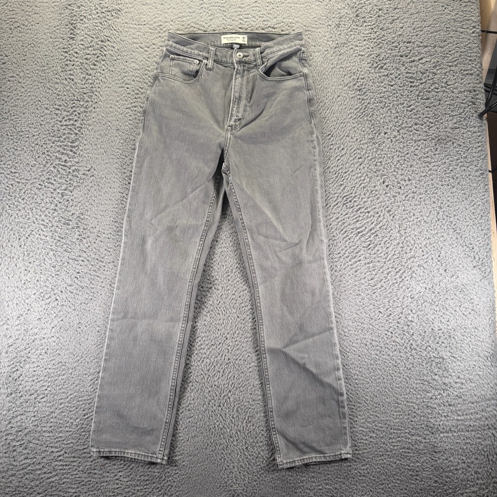 Abercrombie &‎ Fitch Curve Love Jeans Womens 2 Gray Denim Ankle Straight Hi-Rise